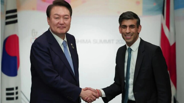 South Korean President Yoon Suk Yeol and United Kingdom Prime Minister Rishi Sunak
